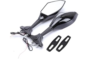 TABEN Rétroviseurs LED Clignotants intégrés pour Moto, vélo de Course ou de Sport (E-Mark)