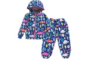 TURMIN Impermeabile Antipioggia Ragazze Ragazzi Giacca da Pioggia Giacche Sportive Tute Antipioggia Portatili per Bambino Bambina 0-5 Anni