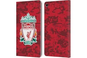 Head Case Designs Officially Licensed Liverpool Football Club Home Red Crest Digital Camouflage Leather Book Wallet Case Cover Compatible With Fire HD 8 (2015) (2017) (2018)