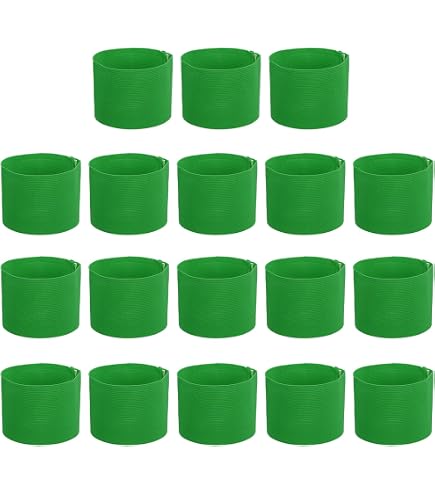 Brassards De Capitaine De Football - Lot De 18 - Élastiques Réglables En Nylon Bleu Lac - Pour Football, Rugby, Basketball - 10