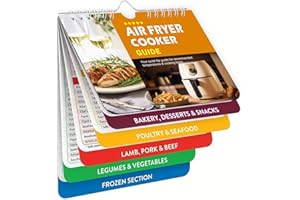 RABLUE Air Fryer Cookbook Magnetic Cheat Sheet,Air Fryer Cheat Sheet Magnets Cooking Guide Booklet,Cookbooks Instant Air Fryer Accessories Oven Cooking Pot Temp Times Chart (Air Fryer Guide-B)