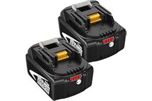 IBANTI 2X 18V 5.0Ah Remplacement pour Makita Batterie BL1850B BL1860B BL1850 BL1860 BL1840B BL1840 BL1830B 194205-3 Outils électriques sans Fil (Noir)