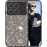 Mobile Phone Case for Xiaomi Poco X6 Pro 5G Case Soft Silicone Shockproof Protective Case Matte Transparent Anti-Scratch PC Back Full Camera Protective Cover 3D Starry Sky Print Design