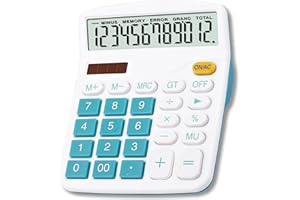Mengshen Calcolatrice Grande, Display LCD a 12 cifre Batteria Solare Dual Power Calcolatrice dedicata finanziaria Grande Funzione Standard Calcolatrice da Ufficio Calcolatrice Multifunzione