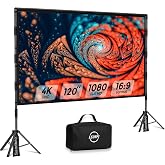 LEORFI Projector Screen 120 Inches with Portable Outdoor Tripod | Non-slip square tube tripod,Oxford bag,quick assembly,indoo