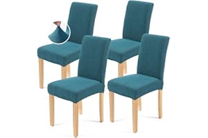 AngLink Stuhlhussen Stretch 4er Set Stuhlbezug Elastisch Abnehmbarer Waschbarer Universal Chair Cover für Büro Esszimmer Hotel Bankett Hochzeit Party Deko, Emerald