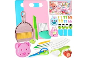 CYJJYZ 31 Pezzi Set di Coltelli da Cucina per Bambini, Coltelli per Bambini, Set Coltelli Bambini per Tagliare, Coltello Bambini Montessori, per Tagliare e Cuocere Frutta o Verdura