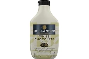 White Chocolate Café Sauce by Hollander Chocolate Co. | Gourmet White Chocolate Sauce with Real Cocoa Butter for Professional or Home Baristas 14 fl. Oz. Squeeze Bottle with Flip Cap