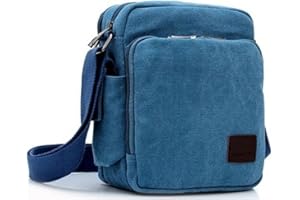 Outreo Borsa Tracolla Uomo Borse da Spalla di Tela Canvas Messenger Bag Vintage Sacchetto di Tablet Piccolo Borsello per Studenti Scuola università Tasche Viaggio Outdoor Sport Tasca