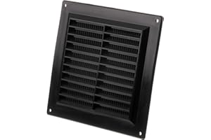 LIRAST 150 x 150 mm czarna kratka wentylacyjna z tworzywa sztucznego - wywiewna kratka