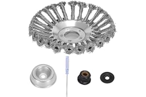 LUNEKUCK 6'' Tete Brosse Debroussailleuse Kit de Brosse Debroussailleuse Rotative Compatible avec Stihl de Roue en Fil d'acier Amélioré pour Désherbage de Jardin Agriculture