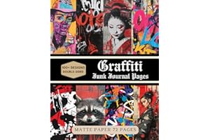 Graffiti Junk Journal Pages: Decorative Sheets Double Sided Craft Paper For Artist Trading Cards, Mixed Media, Collage Art, Card Making, Origami and More