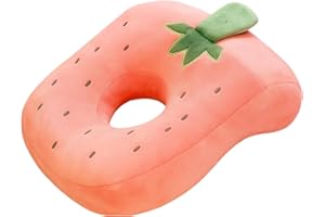 MXYZQDE Piercing Kissen, Erdbeerförmiges Schlafkissen, Weiches Nackenkissen Für Büro, Kissen mit Loch für Ohr kann verwendet Werden Schlafen in Klassenzimmern Büros Bibliotheken Flugzeuge geeignet