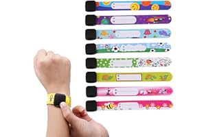 MEETTIKEY Identifikationsarmband für Kinder, notfall armband für kinder, Sicherheitsarmband, Anti-Verlust, für Kinder, wiederverwendbar, geeignet für Reisen, Spiele und Kinder (8 Stück)