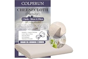Colperun Passiertuch, Grad 90, 2,4m², 90cm X 270cm, hochwertige wiederverwendbar Musselin Tücher zum Kochen, 100% ungebleichtes Käsetuch zum Abseihen von Truthahn und Geflügel - Halloween Deko