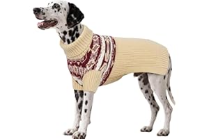 IECOii Bardzo duży sweter dla psa, XXXXL sweter dla psa w dużym rozmiarze, 4XL sweter dla dużych zwierząt domowych z golfem, dzianina dla zwierząt domowych na zimną pogodę, sweter dla suk i psów, dla