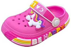 GOODEX Kinder Clogs Mädchen Kinderclogs für Mädchen Gartenschuhe Strandschuhe Schwimmbadschuhe Sommerschuhe Pantoletten Pantoffeln Gartensandalen Baby Clogs Pink