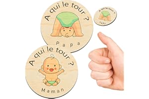 FANAOREN Cadeau Naissance Fille Garcon, Pièce de Décision de Nouveaux Parents, Cadeau Bebe en Bois, Cadeau Bapteme Fille Garcon, Cadeau Jeune Maman/Femme Enceinte/Futur Papa/Bebe Naissance (Style-A)