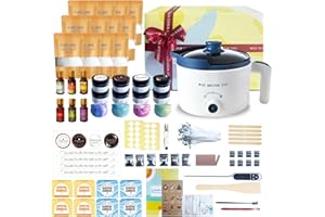 Ksedcon Complete Candle Making Kit with Wax Melter, 12 Packs Soy Wax for Candle Making, DIY Wax Welts Kit for Adult Candle Maker Kit to Make Scented Candles