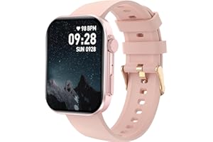 Bebinca Reloj Inteligente Hombre Mujer, 2,01" Smartwatch con Oxímetro (SpO2), Monitor de Sueño, Podómetro, IP68 Impermeable, 123 Modos Deportivos, Compatible con Android y iOS(Oro Rosa)