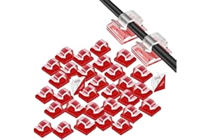 VDFJEK 100pcs Adhesive Cable Clips, Cable Clips, Clear Cable Clips, Clear Cable Clips Self Adhesive, Stick on Cable Clips, Wire Clips for Cables, Wall Cable Clips, Wall Wire Clips for Cable Management