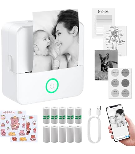 Produktbild von Portabel Sticker Maker With 3 Rolls Paper, White