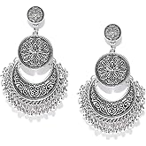 YouBella Fashion Jewellery Afghani Tribal Oxidised Dangler Earrings for Girls and Women