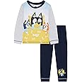Bluey Boys Long Sleeve Pyjamas, Official Nightwear, 2 Piece Set featuring, Bingo and Bandit, Multicolour, Age 18 Months - 5 Years