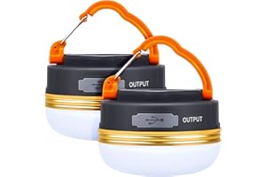 Hongtellor Camping Light, USB Rechargeable LED Tent Light with Magnetic, 4 Modes Outdoor LED Camping Lantern for Hiking, Camping, Hiking, Fishing, Hunting，Home Power Cuts（2 Pack）