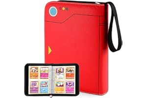 JoyHood Classeur Cartes Compatible avec TCG Cartes, Album Carte, Livre Rangement Carte Collection, Porte Cartes à Collectionner, Capacité de 400 Cartes (Rouge)