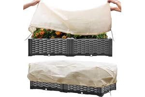 Tesmotor Lot de 2 Housses de Protection pour jardinières - Protection hivernale - Housse de Protection Contre Le Gel - avec Cordon de Serrage - 150 x 45 x 40 cm