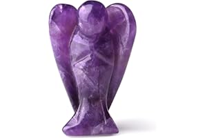 QINJIEJIE Amethyst Schutzengel Figur Kristalle Engel Heilsteine Schutzengel Geschenke Kristalle Guardian Angel Statue Reiki Spirituelle Deko Engel Figur Talisman
