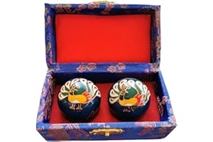 SabelAX Bolas Baoding, Bolas de la Salud, Bolas para ejercicio de Dedos, Mano, Bolas para Alivio del Estres, Meditacion, Relajacion, Antiestres, Feng Shui. (AZUL)