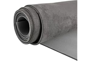 Halero 96“ × 60“ Dark Gray Car Suede Headliner Fabric with Foam Backing Material 1/9" 3mm Automotive Upholstery Liner for DIY Home Car Roof Trim Interior Replacement