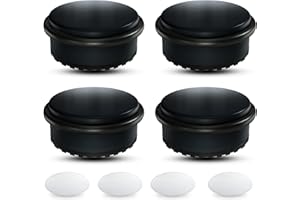 SilverRack® Tope de puerta de acero inoxidable negro [4 unidades] + 4 topes extra de pared – Tope de puerta premium sin agujeros 1.1 kg – Tope de puerta pesado – Tope de suelo para puerta de 10x4.5 cm