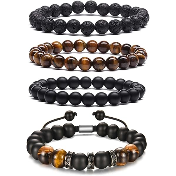 Milakoo 5 Piezas Brazalete De Cuentas De Madera Para Hombres | Envío Gratis