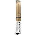 ProMark Drum Sticks - Classic Forward 2B Drumsticks - Drum Sticks Set - Oval Wood Tip for Dark, Warm Tone - Hickory Drum Sticks - Consistent Weight and Pitch - 4 Pairs