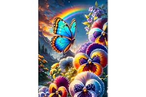 QINRUBB DIY Schmetterling Diamond Painting Erwachsene, 5D Märchenland Diamant Painting Bilder Anfänger, Runder Vollbohrer Diamanten Malerei Stickerei Kreuzstich Geschenke Home Wand Dekor 30x40cm