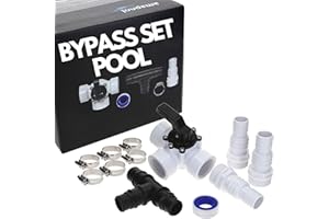 Amapool Bypass Set Pool 38mm – Komplettset für Poolheizung & Sandfilteranlage mit 3-Wege-Ventil, Anschlussset für Poolzubehör & Schlauch 32/38mm, Poolheizung
