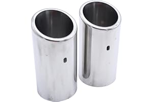 YUCHENSHLP 1 Pair Chrome Stainless Steel Exhaust Tail Muffler Tip Pipe Fits for Audi A4 B8 Q5 75mm
