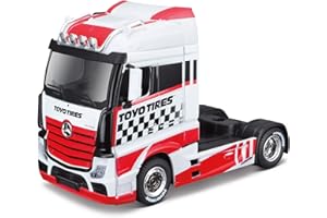 Bburago B18-32201 Street Fire HAULERS Custom CABS Die-Cast Truck-MB ACTROS GIGASPACE - Modello giocattolo da collezione in scala 1:43, disegni e colori assortiti