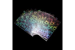 BLACKLOTOS 100 Stück holografische Kartenhüllen Folie Trading Card Protectors Penny Sleeves in Standardgröße (65mm x 90 mm)
