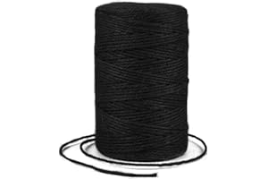 Uiopa Ficelle Jute 2mm x 200m, Ficelle Corde Jute Naturel Fil de Jardinage Corde Chanvre, Cordelette pour Jardin, Bricolage d'art Créatif, L'emballage Cadeau, Deco Noel (Noir)