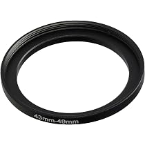 Adattatore Step-Up Vhbw Da 39 Mm A 49 Mm Per Obiettivo – Anello In Metallo Nero Per Filtri E Accessori Fotografici