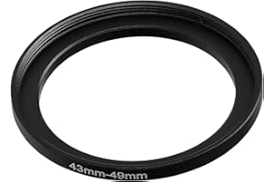 vhbw Step-Up-Ring Adapter von 43 mm auf 49 mm für Kamera Objektiv - Filteradapter, Metall, Schwarz