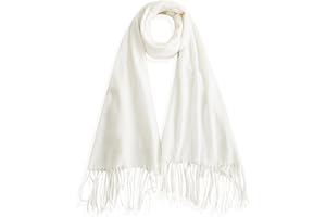 Bobelle Wear Schal Damen, Warme Winterschal Baumwolle Weicher Einfarbig Langschal mit Fransen/Quasten, Kuscheliger Deckenschal Große Dicker Stola, 196 x 69 cm