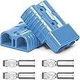 Bohaner Anderson Connector 175A 600V Battery Quick Disconnect Connector with Hard Rubber Boot Caps Modular Power Connectors Anderson Plug Quick Plug Kit (Blue 175A)