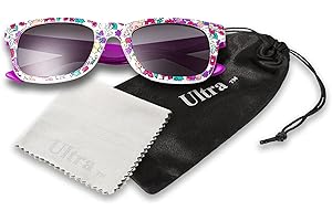 ULTRABYEASYPEASYSTORE Ultra Kids Sunglasses Childrens Sunglasses UV400 Protection Kids Sun Glasses Retro Classic Style Shades Boys Sunglasses Girls Sunglasses with Carry Pouch and Glasses Cloth Ages 3 to 16 years