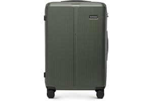 WITTCHEN Stripes Line Valise Moyenne 67,5 × 45 × 27 cm (L) | 65 l Coque Rigide ABS, 4 roulettes 360° Serrure à Code, poignée télescopique, Valise soute Air France/easyjet/Ryanair, Couleur: Kaki