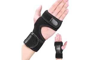 SUEH DESIGN Attelle Poignet, Orthese Poignet réglable pour Soulager la Douleur due au Syndrome du Canal Carpien, Tendinite et Arthrite, Protege Poignet pour Main Droit, Noir